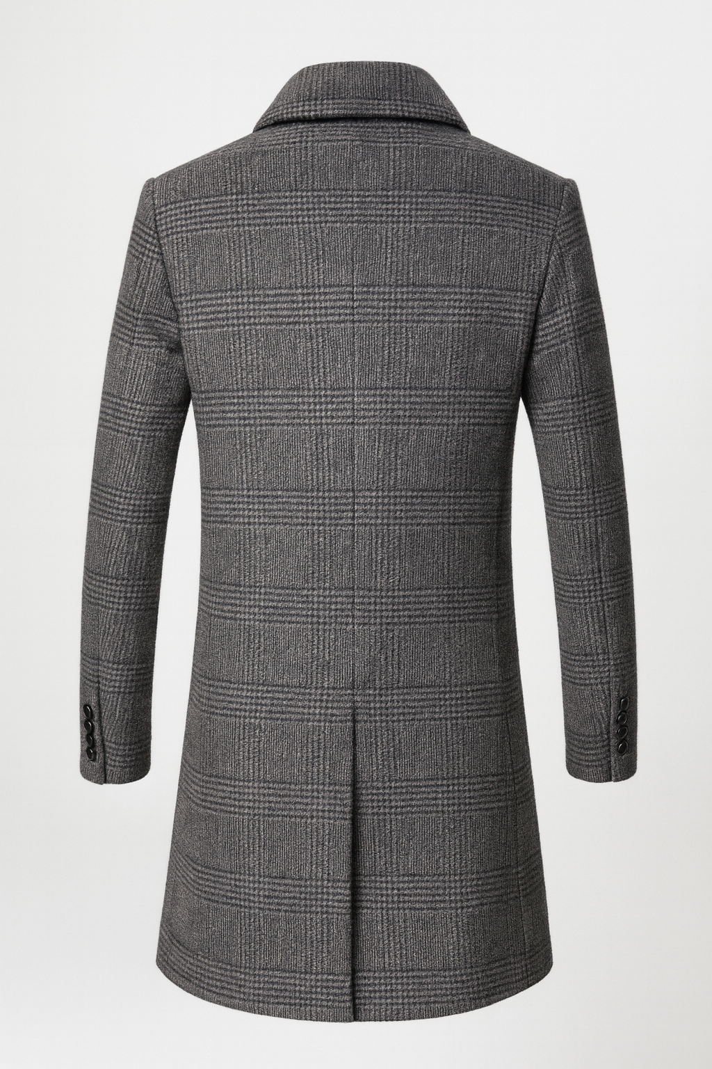 Timothée | Manteau en Laine À Carreaux Taupe