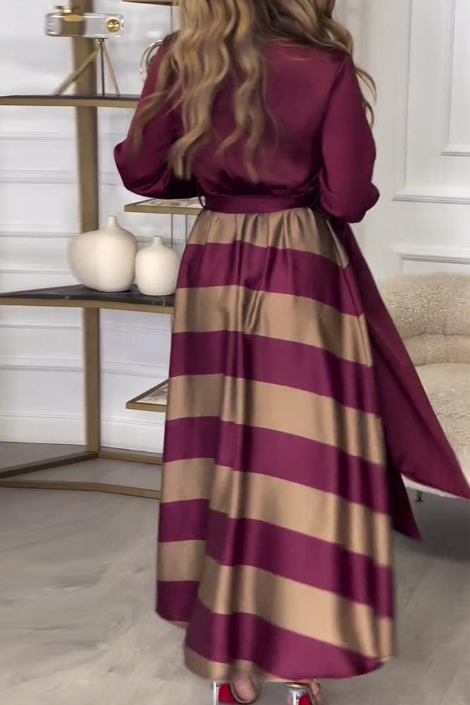 Camila | Long Rayé Robe Longue