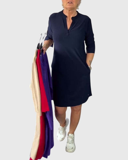 Annika | Col en V Robe Mi-Longue