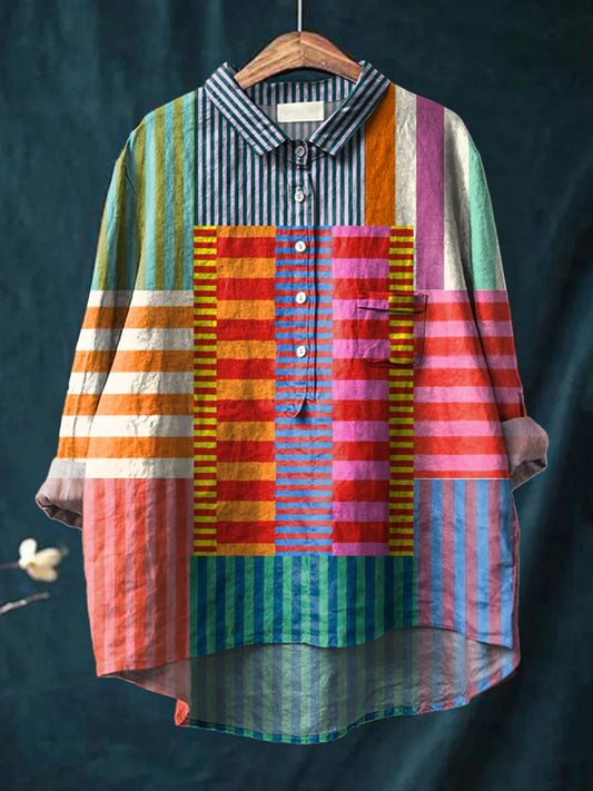 Élodie | Chemise Rayée Color Block