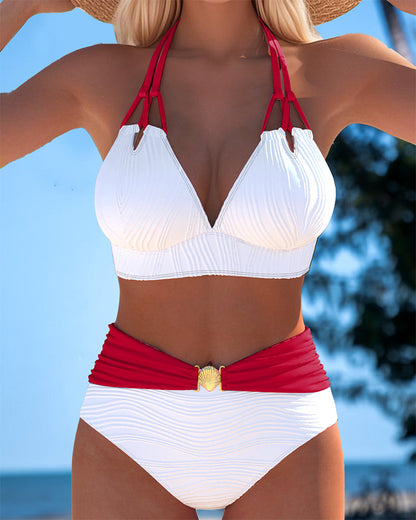 Amélie | Maillot Taille Haute Double Sangles Contrastées