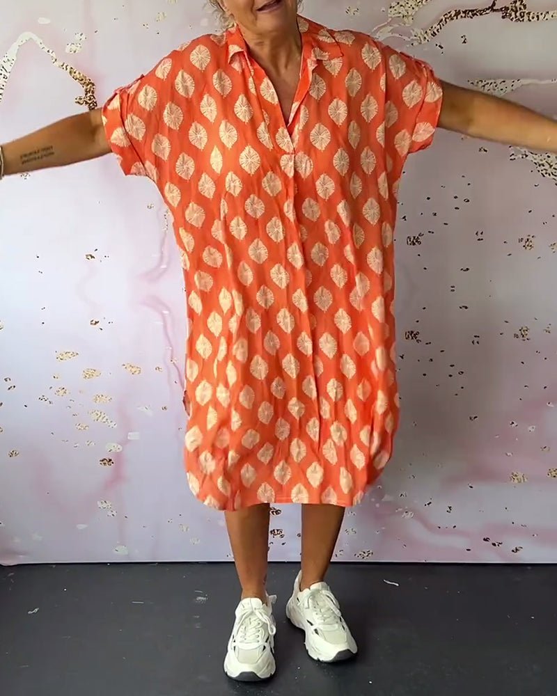 Valentina | Imprimé Mi-Longue Robe Chemise