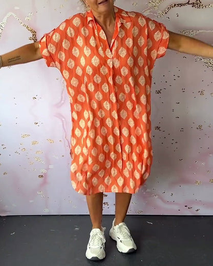 Valentina | Imprimé Mi-Longue Robe Chemise