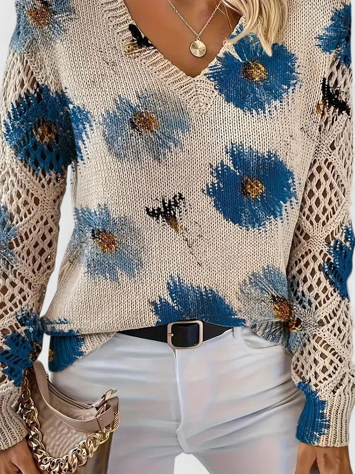 Aurélie | Élégant sweater with floral design