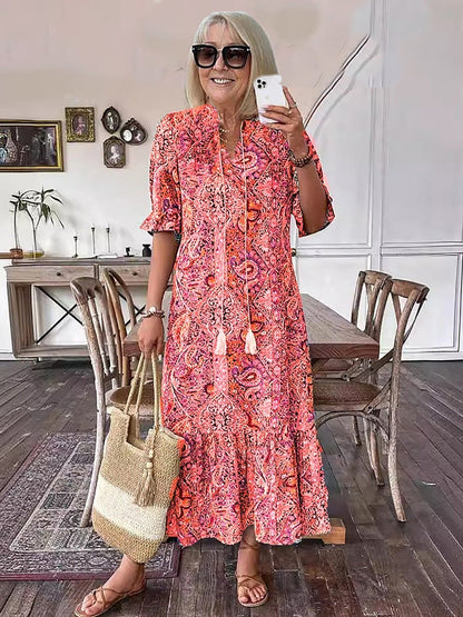 Aria | Bohème Mi-Longue Lacé Robe