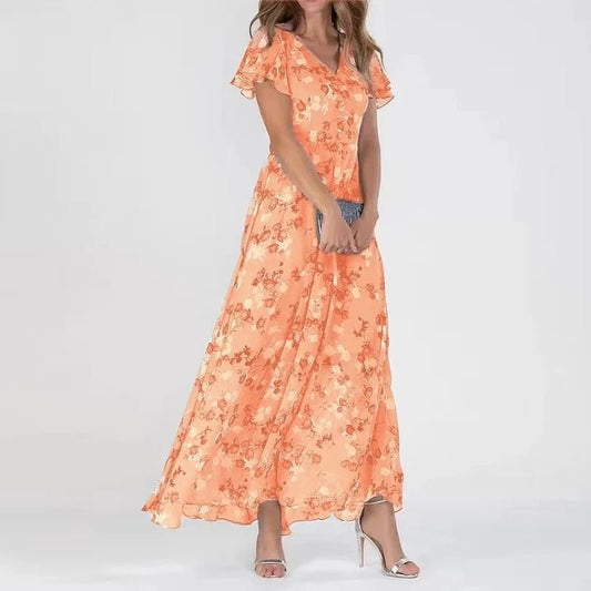 Valentina | Col en V Tummy Covering Robe Longue