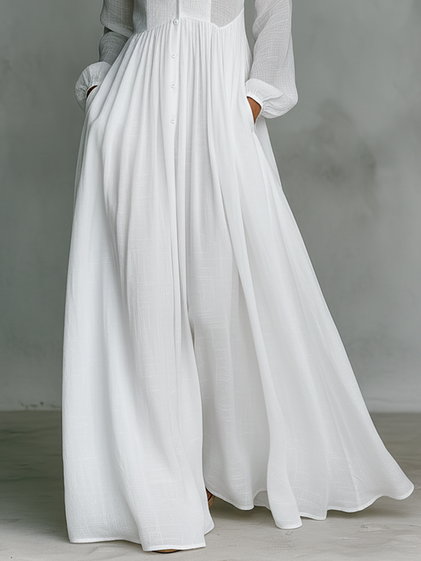 Sophia | Longue Coton-Lin Robe