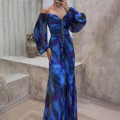 Seraphina | Long Plissé Evening Robe