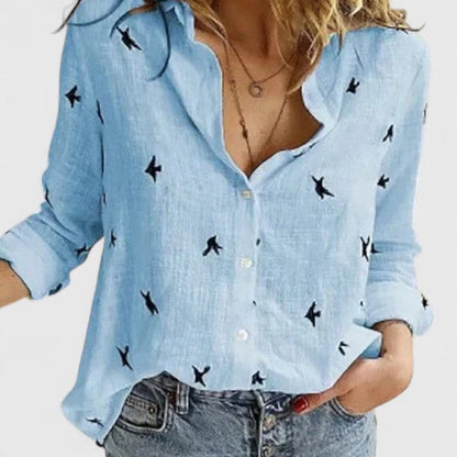 Aria | Coton-Lin Button Blouse
