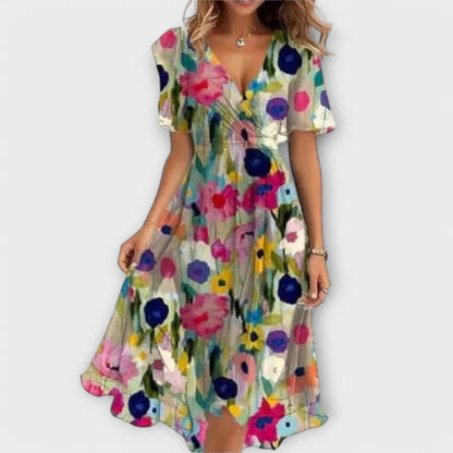 Sophia | Col en V Robe Mi-Longue