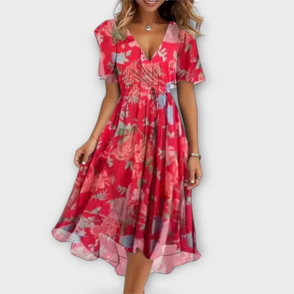 Sophia | Col en V Robe Mi-Longue