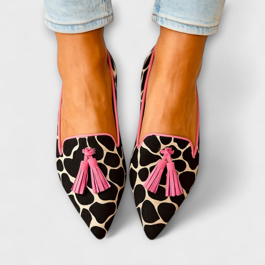 Audrey | Imprimé Animal Mocassins à Glands