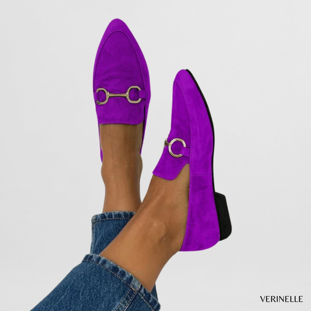 Cora | Color-Block Daim Mocassins