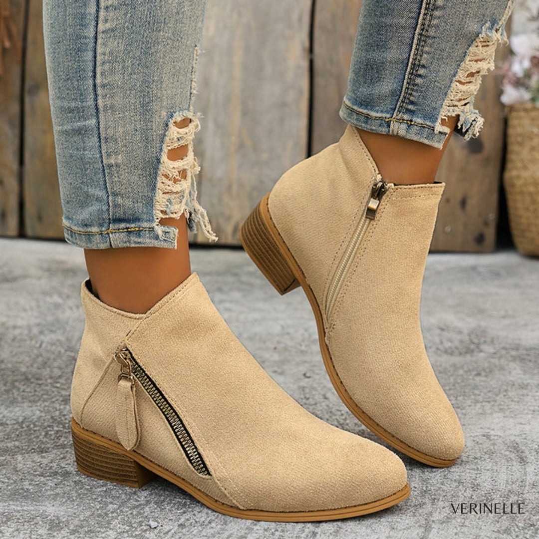 Brooke | Daim Side-Zip Cheville Bottines