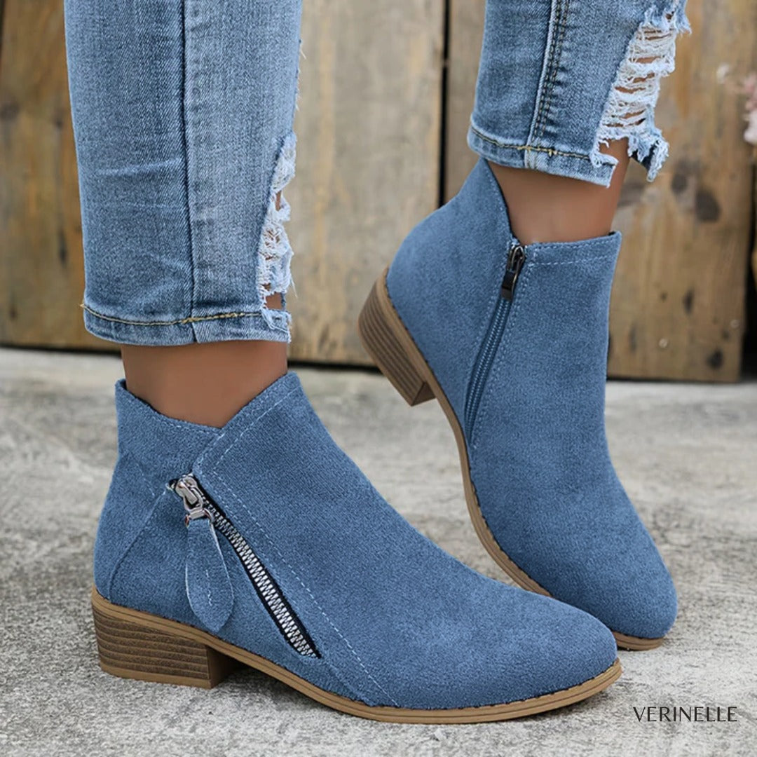 Brooke | Daim Side-Zip Cheville Bottines