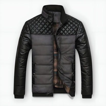 Hadrien | Blouson Cuir et Tissu Matelassé