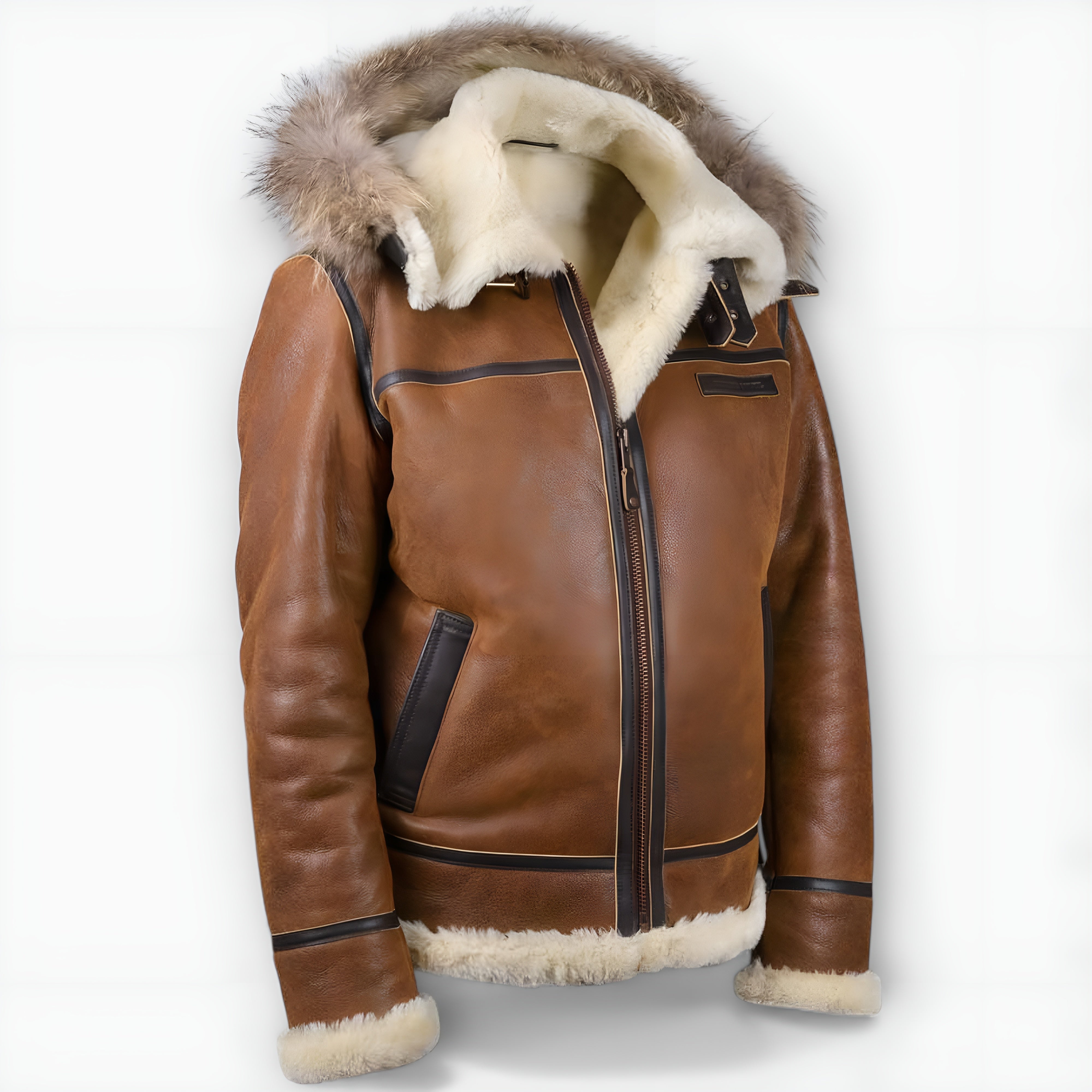 Maxime | Veste Bomber à Capuche Fourrure