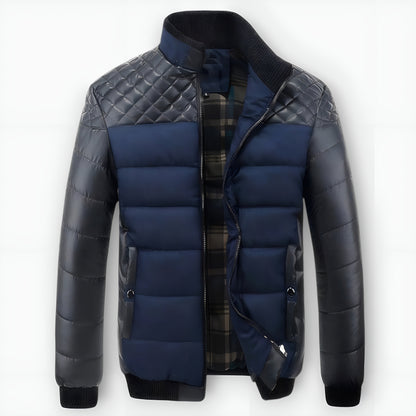 Hadrien | Blouson Cuir et Tissu Matelassé