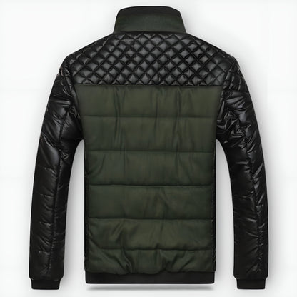 Hadrien | Blouson Cuir et Tissu Matelassé