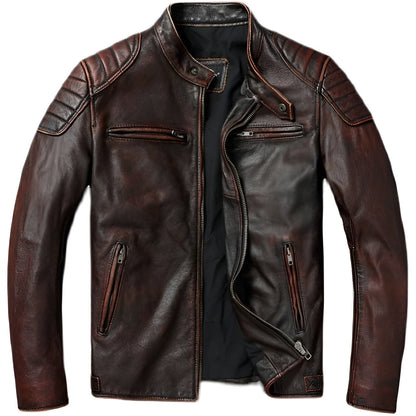 Fabien | Veste Cuir Vintage Texturé