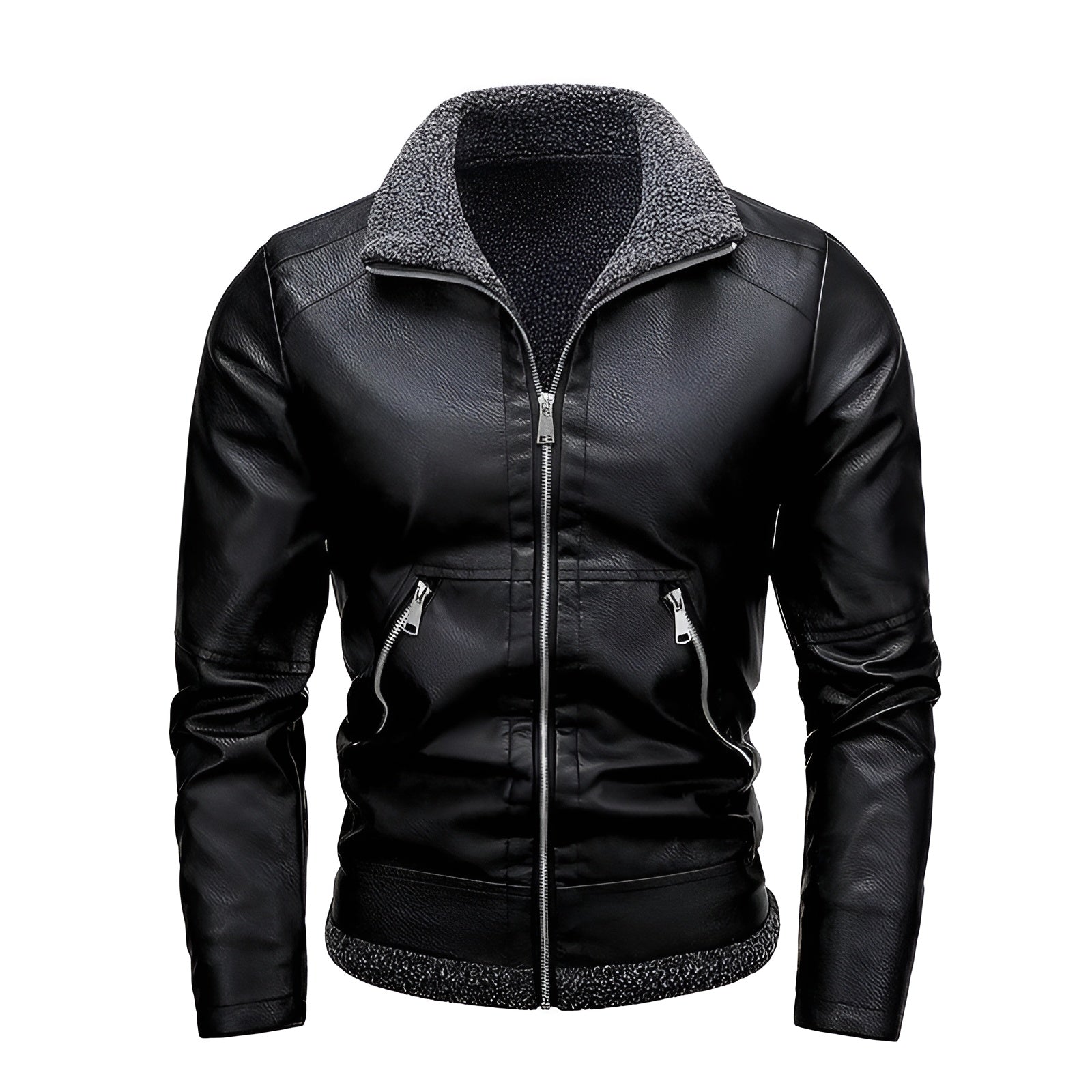 Adrian | Veste en Cuir Doublée Polaire