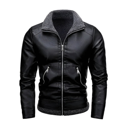 Adrian | Veste en Cuir Doublée Polaire