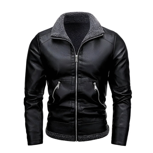 Adrian | Veste en Cuir Doublée Polaire