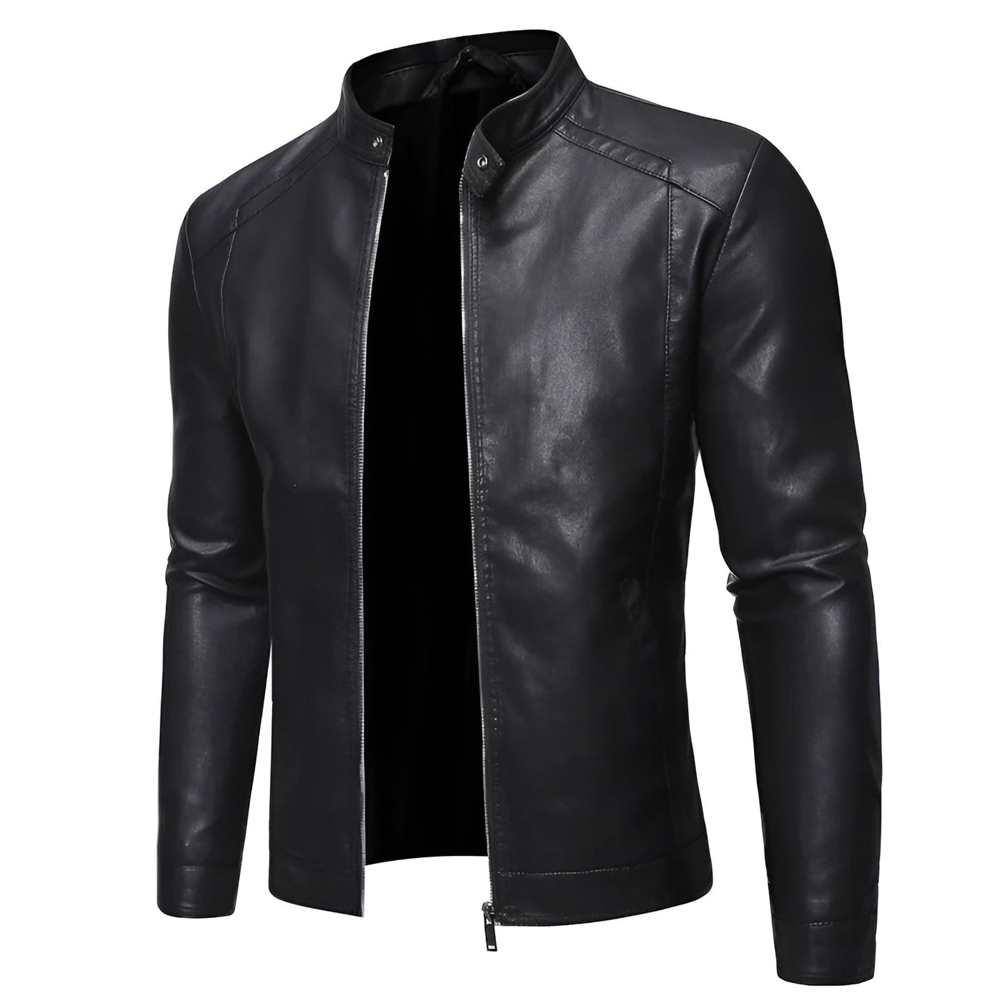 Aurélien | Veste en Cuir Col Montant