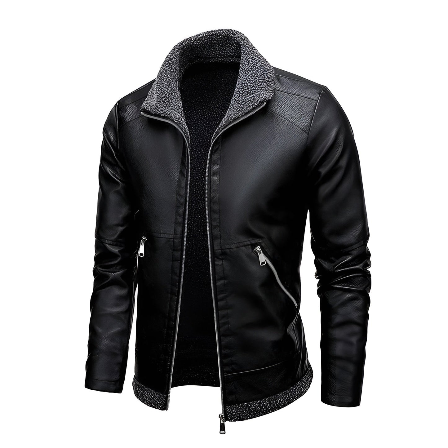 Adrian | Veste en Cuir Doublée Polaire