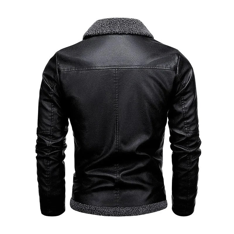 Adrian | Veste en Cuir Doublée Polaire