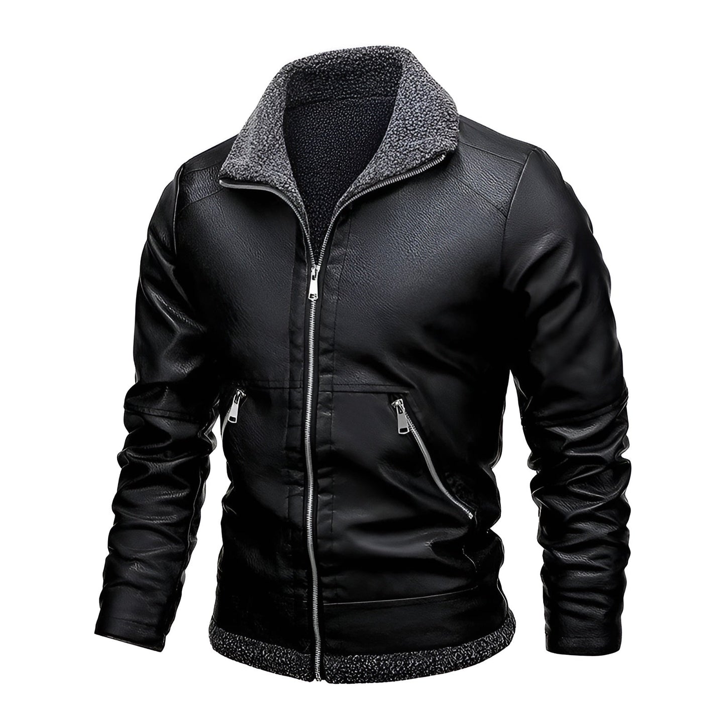 Adrian | Veste en Cuir Doublée Polaire