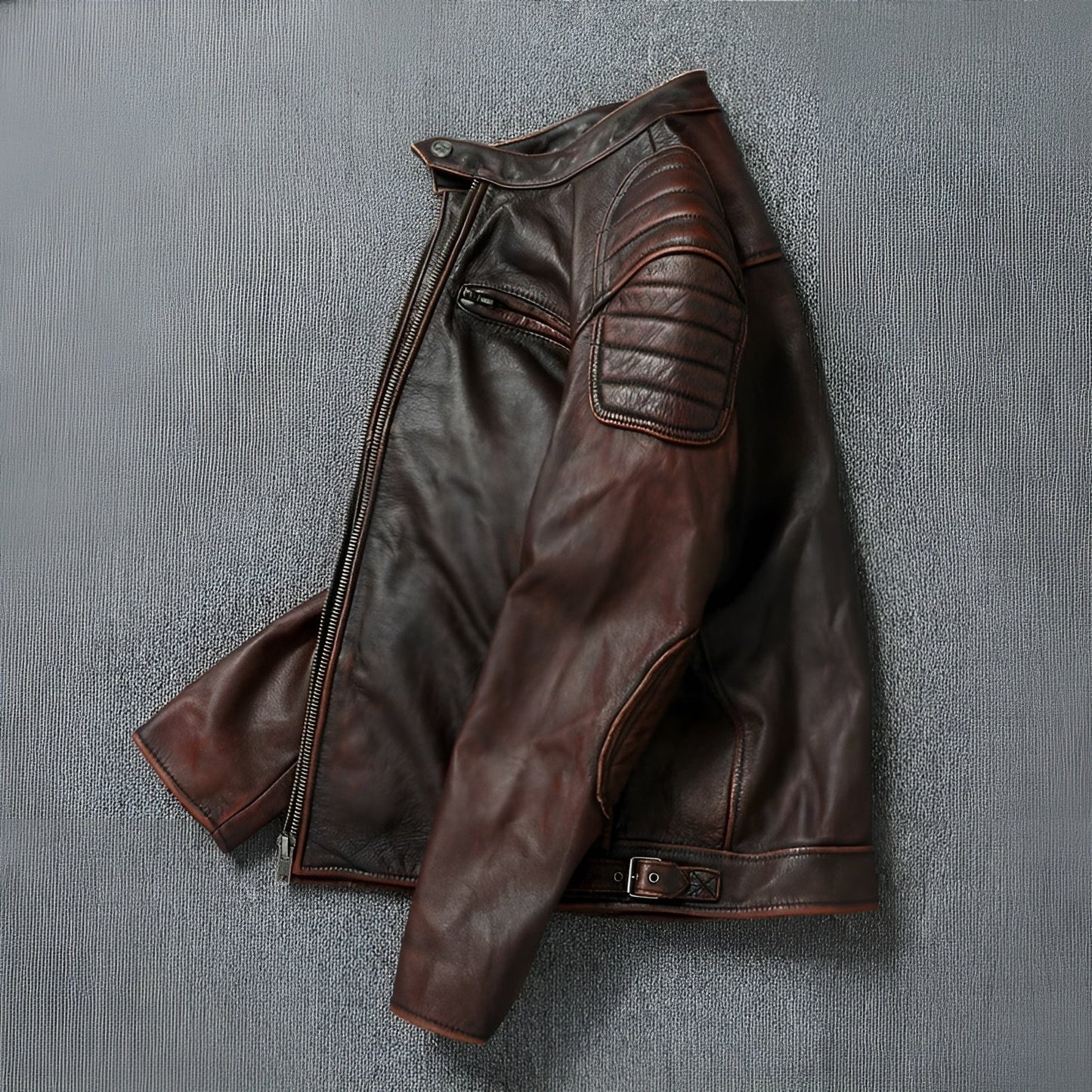 Fabien | Veste Cuir Vintage Texturé