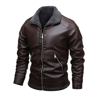 Adrian | Veste en Cuir Doublée Polaire