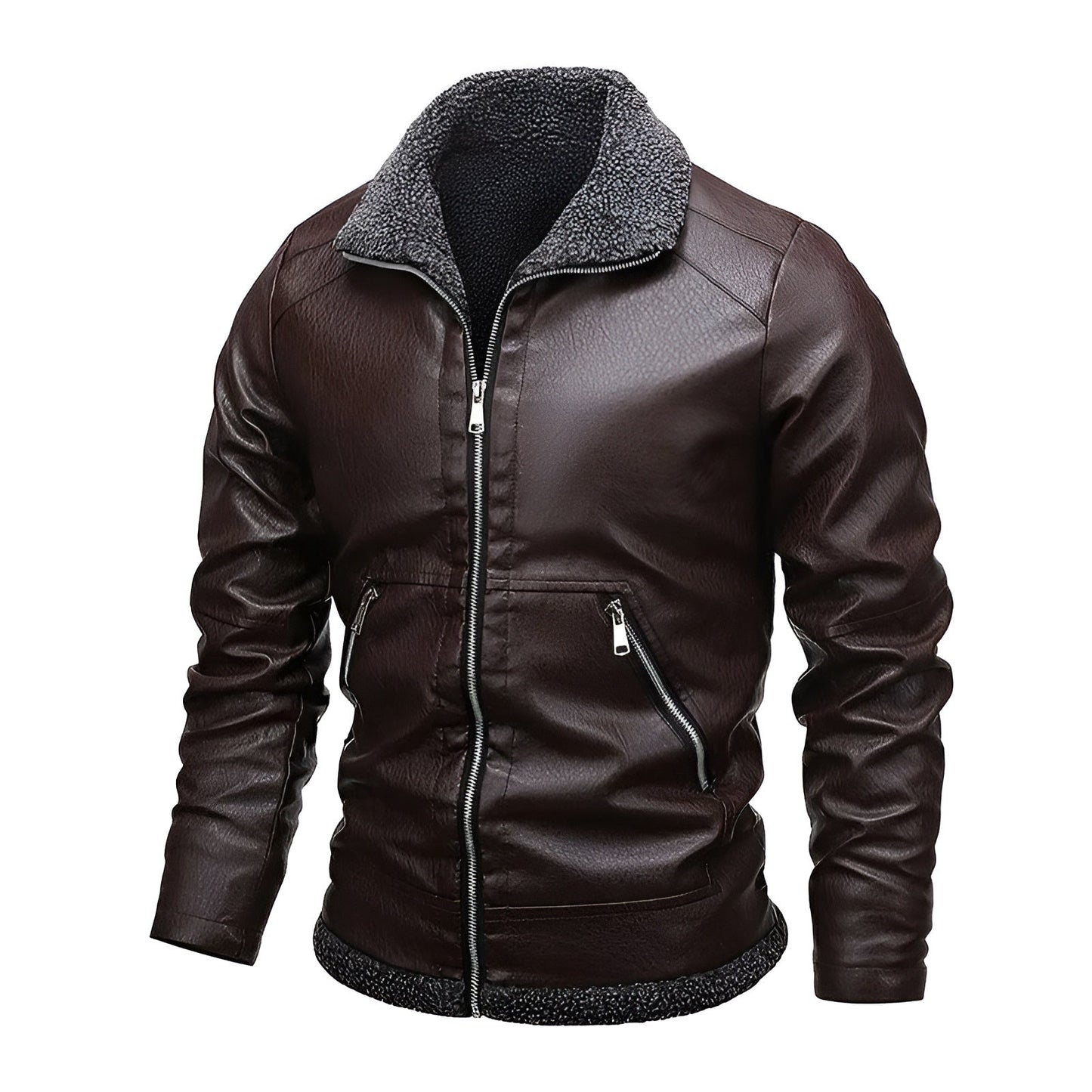 Adrian | Veste en Cuir Doublée Polaire