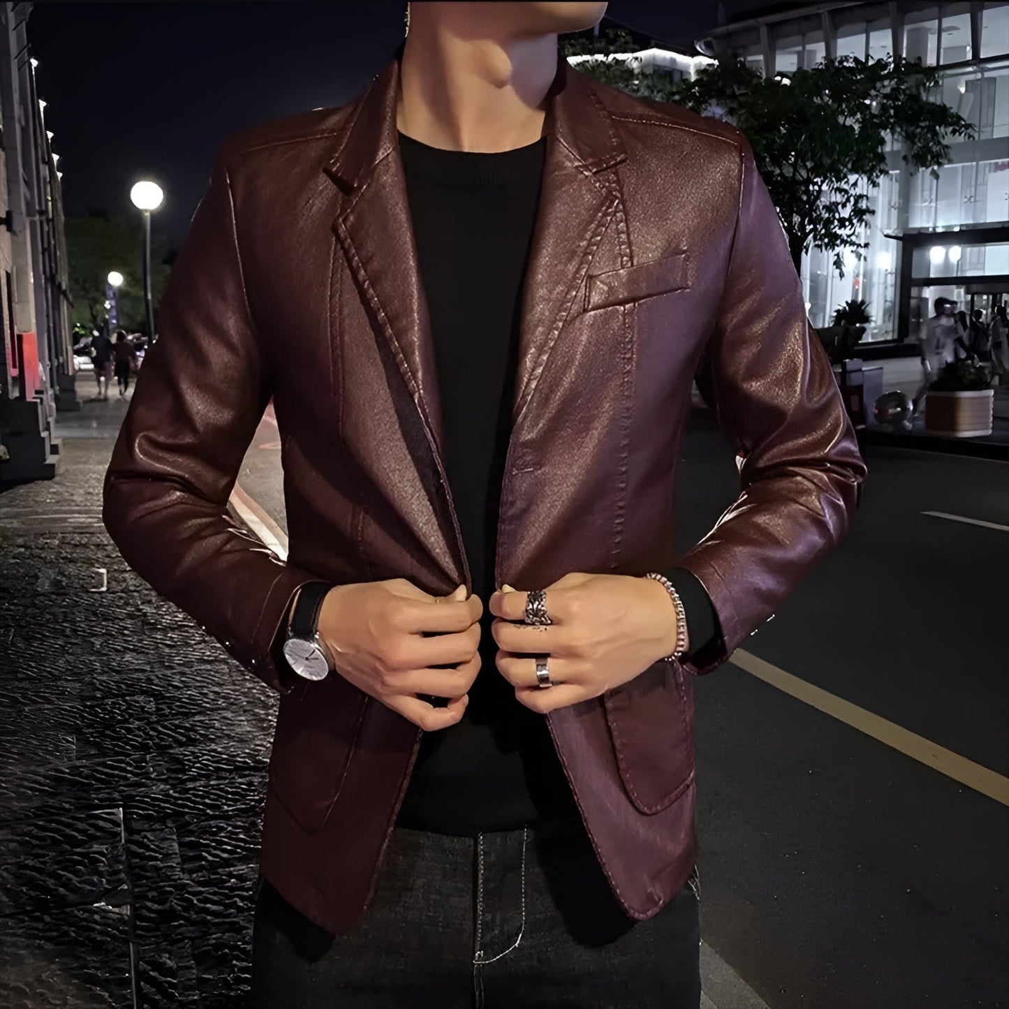 Damien | Veste Cuir Moderne Élégante
