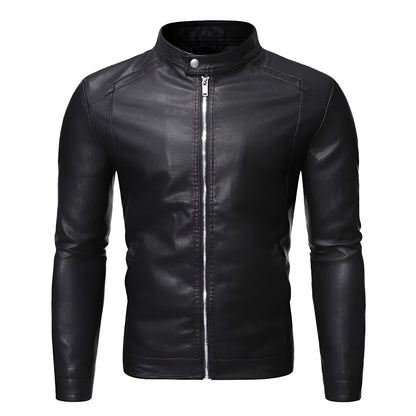 Aurélien | Veste en Cuir Col Montant