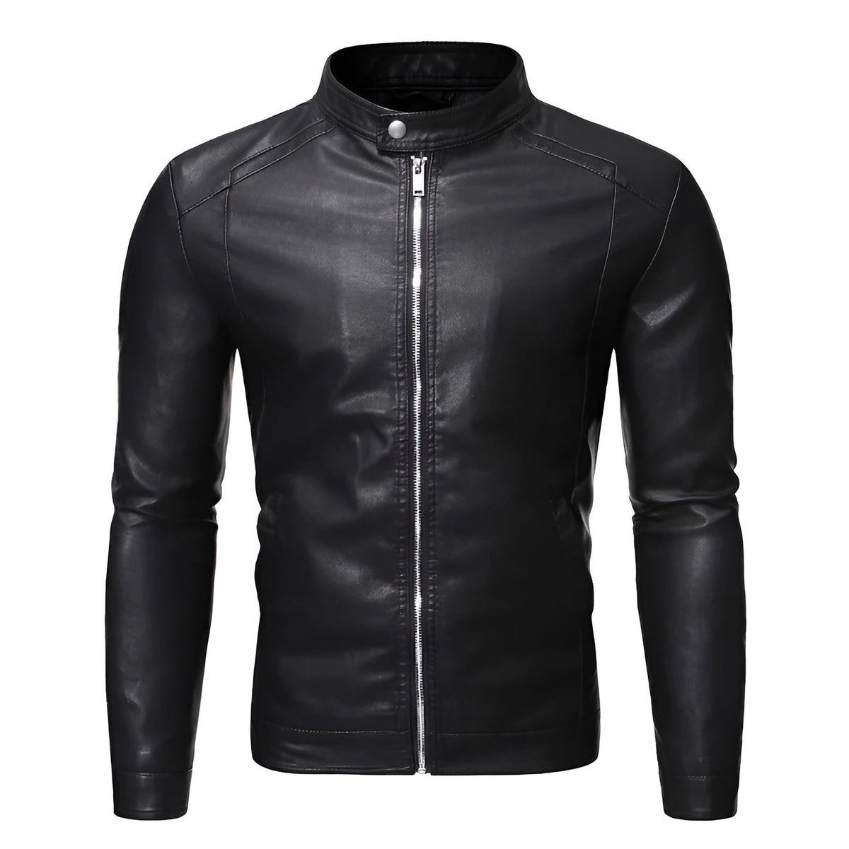 Aurélien | Veste en Cuir Col Montant