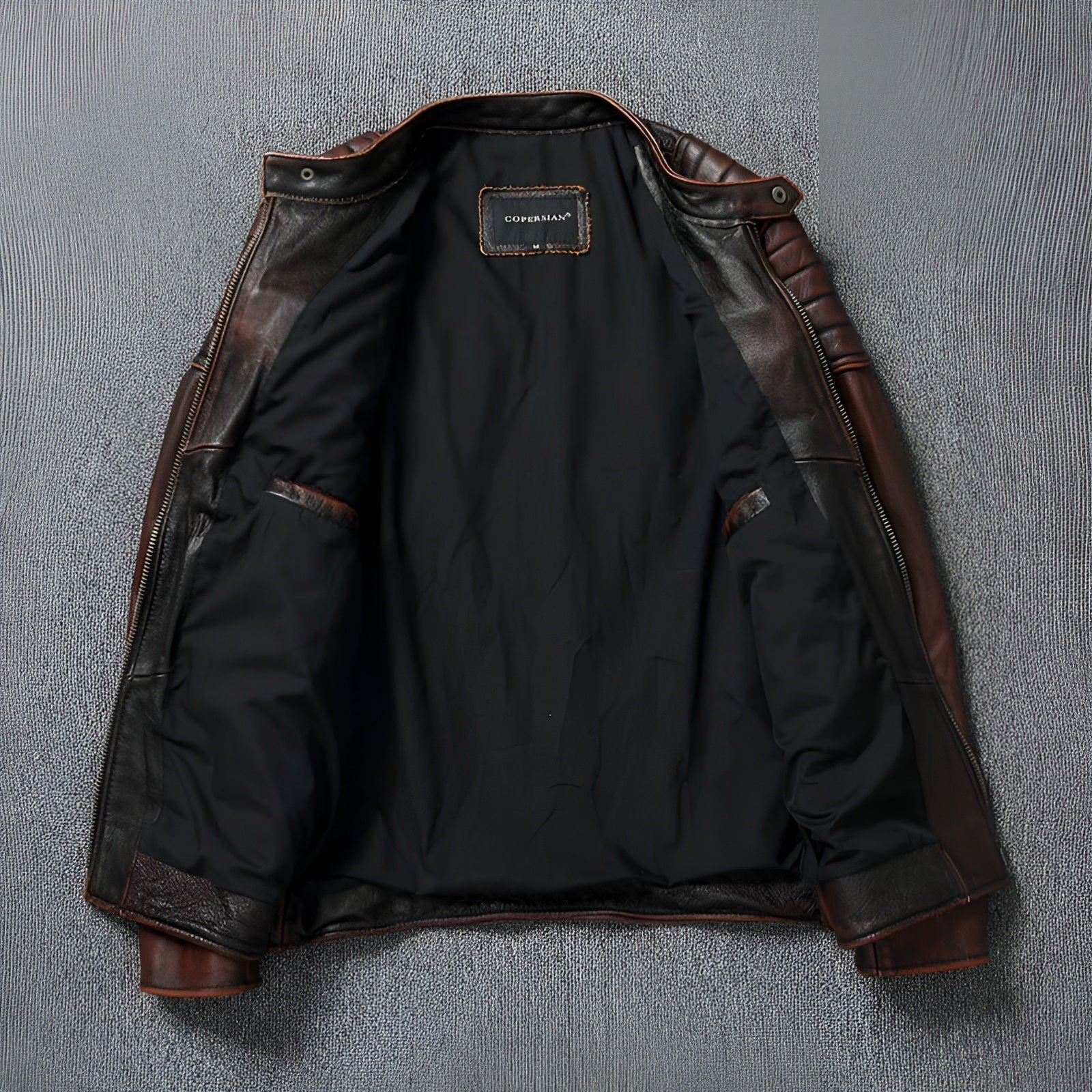 Fabien | Veste Cuir Vintage Texturé