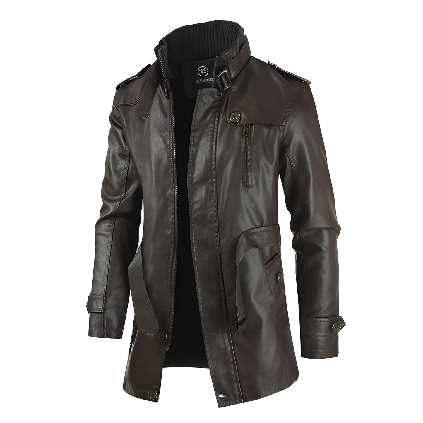 Romain | Manteau Long en Cuir Élégant