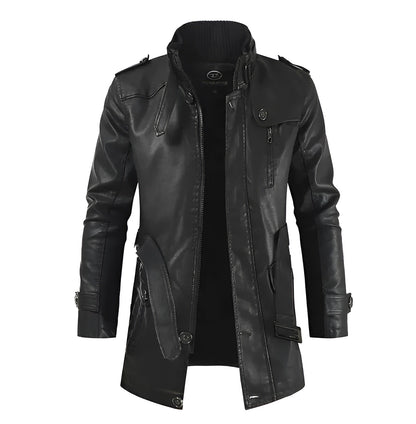 Romain | Manteau Long en Cuir Élégant