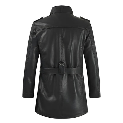 Romain | Manteau Long en Cuir Élégant