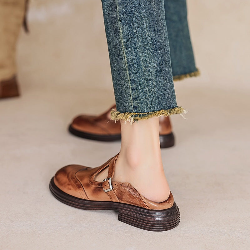Victoria | Classique Cuir Mary Jane Plates