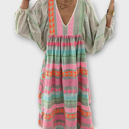 Brielle | Vibrant Été Robe Mi-Longue