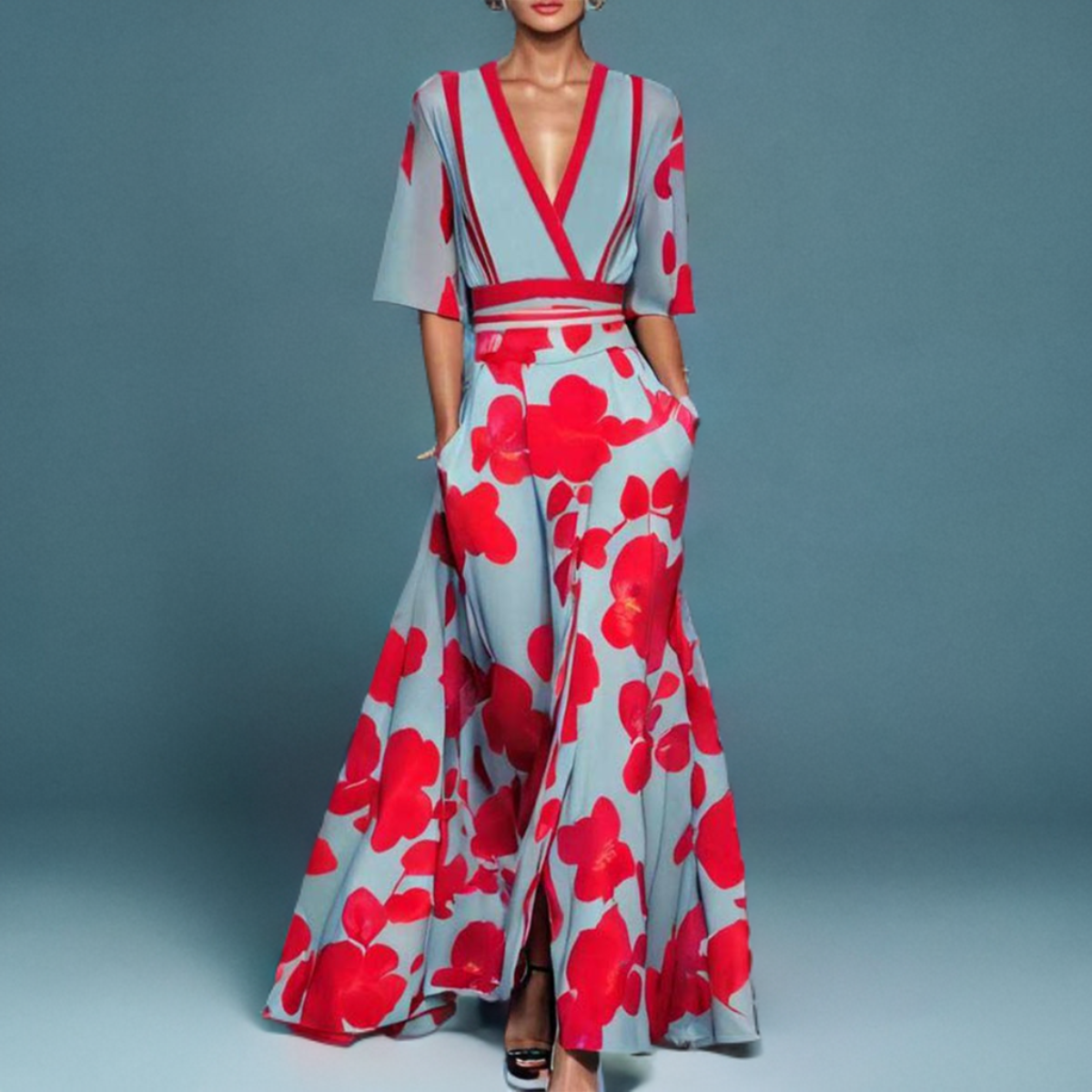 Anaïs | Robe Longue Col V Fluide