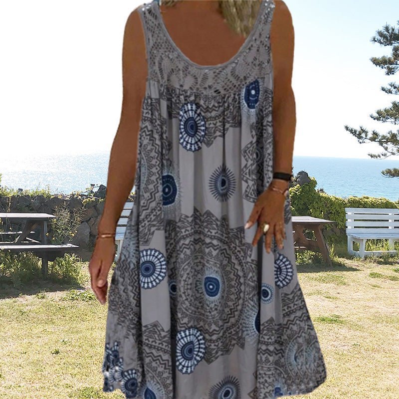 Serena | Fluide Plage Robe Mi-Longue