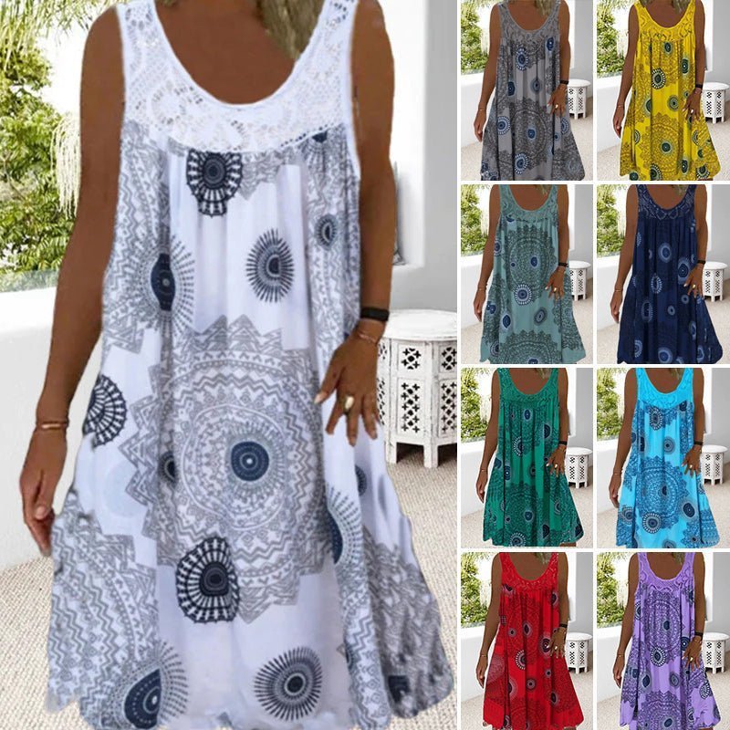 Serena | Fluide Plage Robe Mi-Longue