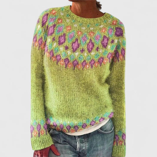 Camille | Pull Scandinave à Motifs Rétro