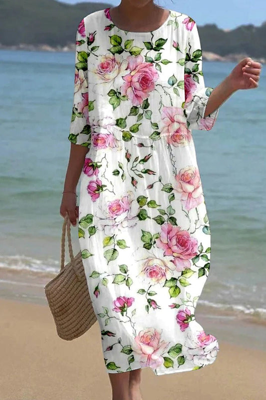 Léa | Robe Midi Florale Romantique