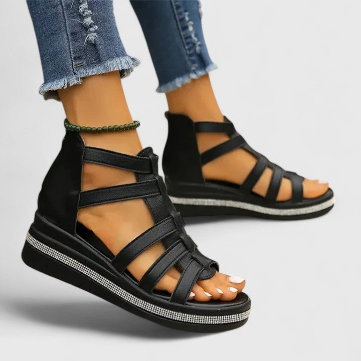 Juliana | Rhinestone Sandales Plateforme