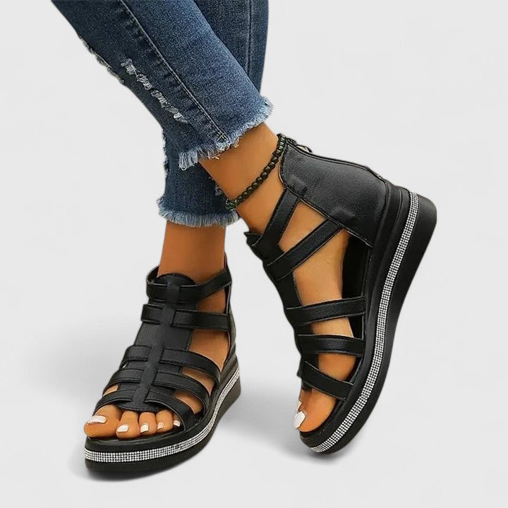 Juliana | Rhinestone Sandales Plateforme